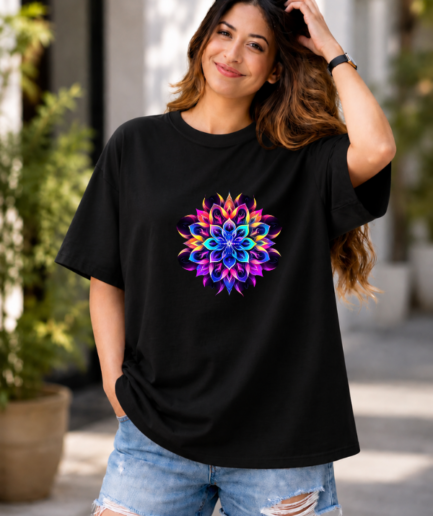 Colorful Mandala Graphic Oversized T-Shirt