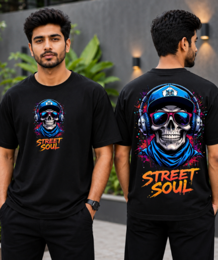 Street Soul Skull Graphic Oversized T-Shirt