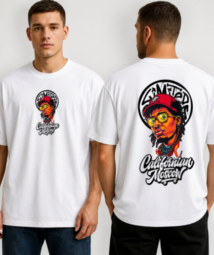Gangster Skull Graphic Oversized T-Shirt