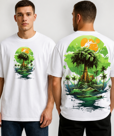 Tropical Island Nature Oversized T-Shirt