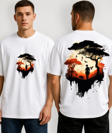 Wild Safari Sunset Oversized T-Shirt