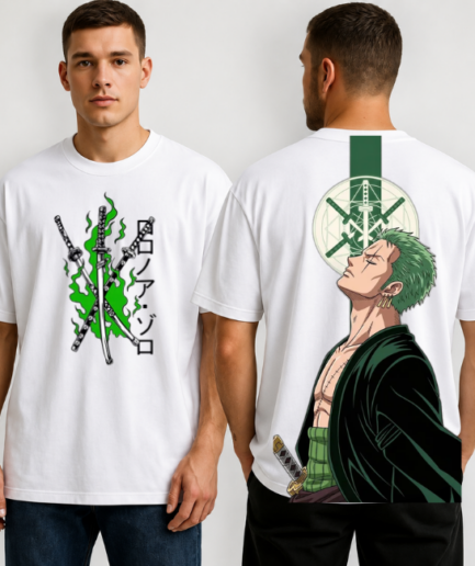 Green Samurai Anime Oversized T-Shirt