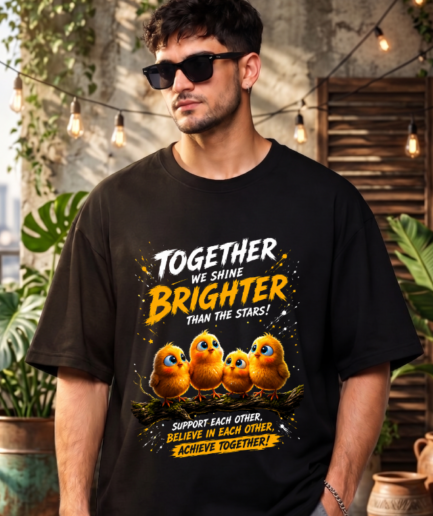 Together Brighter Motivational Oversized T-Shirt