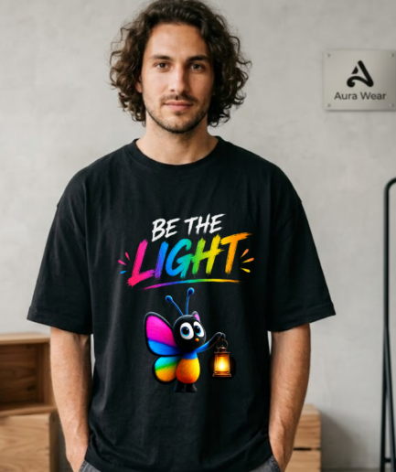 Be The Light Motivational Oversized T-Shirt