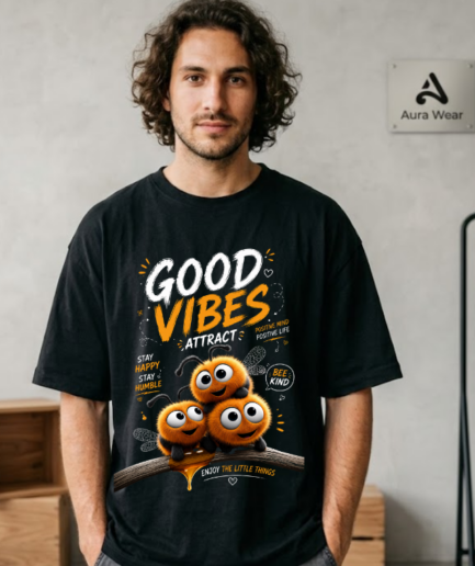 Good Vibes Only Graphic Oversized T-Shirt