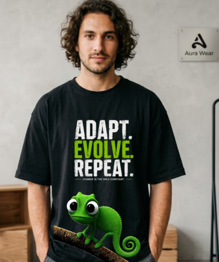Adapt Evolve Repeat Motivational Oversized T-Shirt