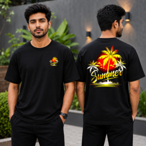 Summer Sunset Beach Oversized T-Shirt
