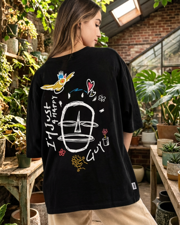 Abstract Face Art Graphic Oversized T-Shirt