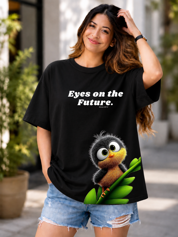 Eyes on the Future Graphic Oversized T-Shirt