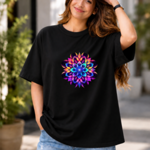 Colorful Mandala Graphic Oversized T-Shirt