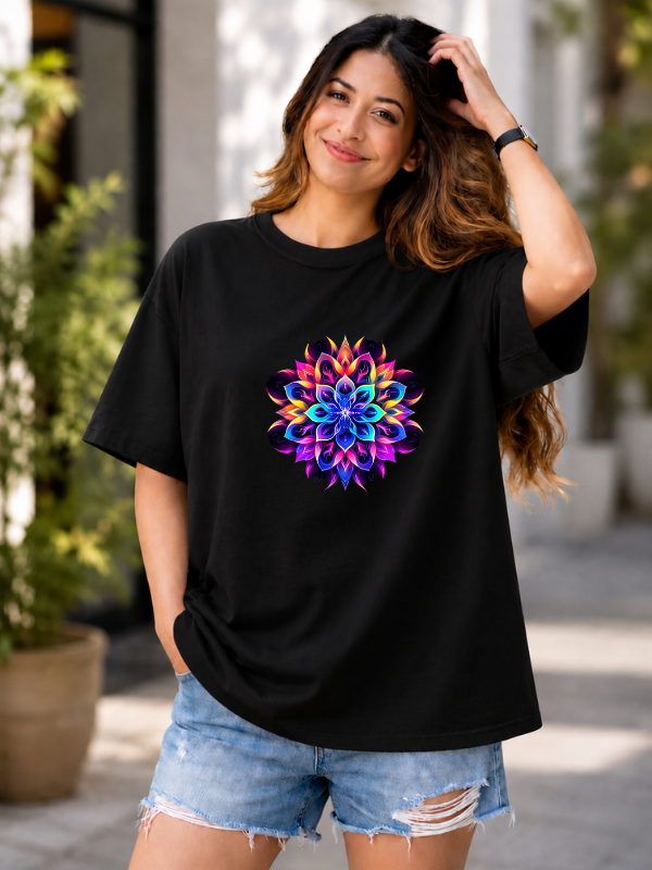 Colorful Mandala Graphic Oversized T-Shirt