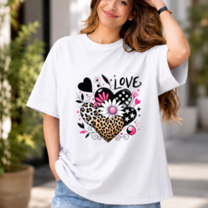 Love Heart Graphic Oversized T-Shirt