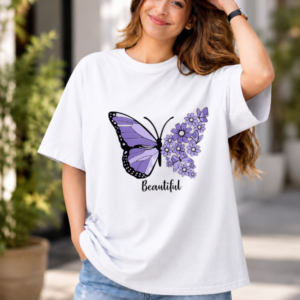Butterfly Dreams Graphic Oversized T-Shirt