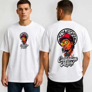 Gangster Skull Graphic Oversized T-Shirt