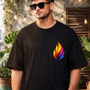 Phoenix Flame Minimal Logo Oversized T-Shirt
