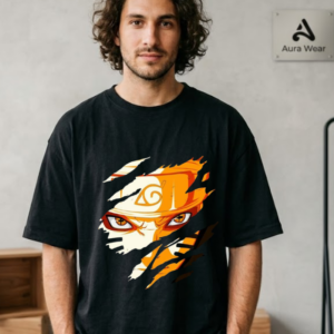 Orange Ninja Anime Oversized T-Shirt