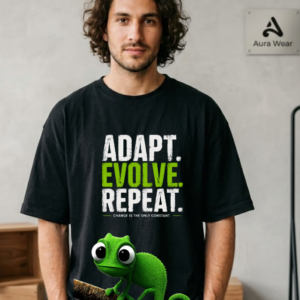Adapt Evolve Repeat Motivational Oversized T-Shirt