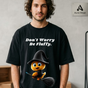 Don't Worry Be Fluffy Cute Penguin Oversized T-Shirt