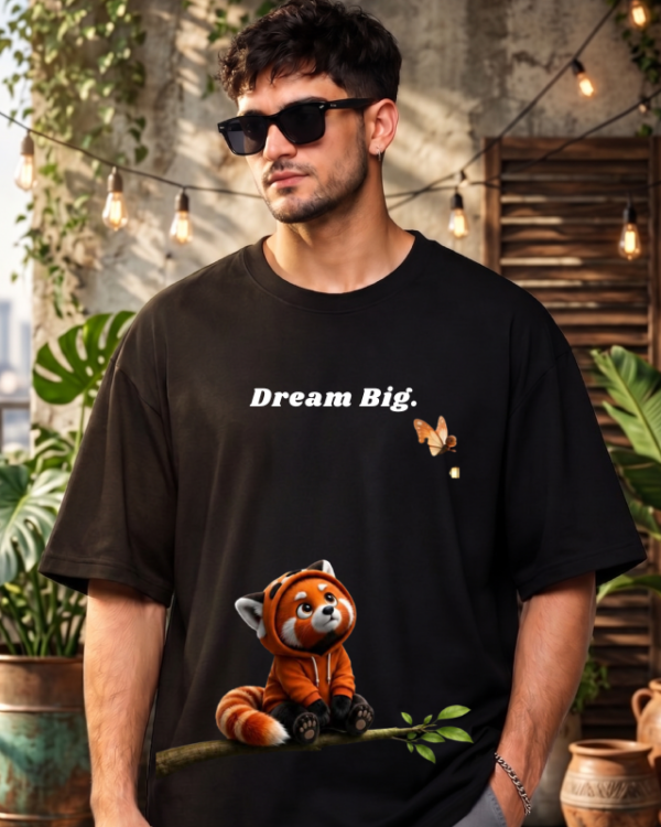 Dream Big Teddy Bear Graphic Oversized T-Shirt