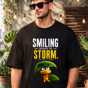 Smiling Through the Storm Motivational Oversized T-Shirt