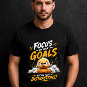 Focus On Goals Motivational Oversized T-Shirt